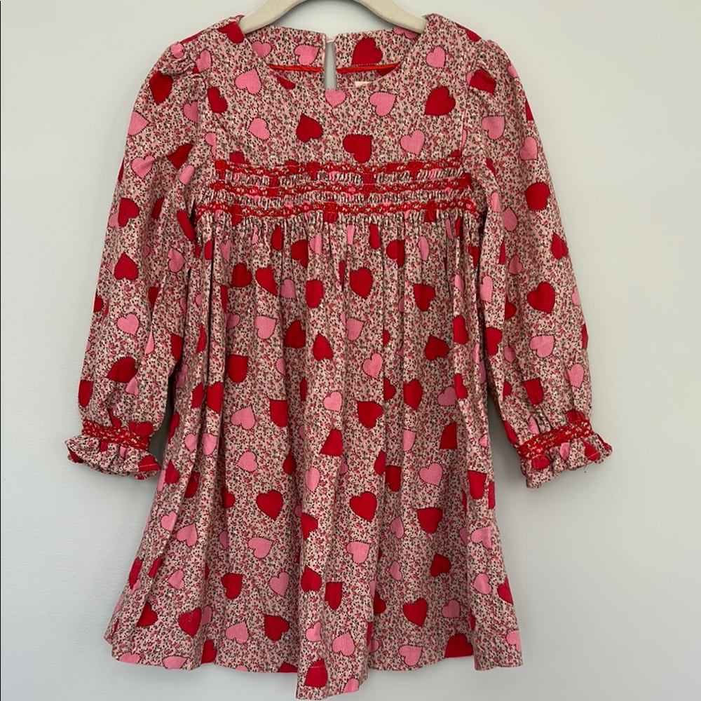 Mini Boden heart corduroy dress